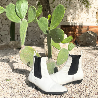 Harlow vegan chelsea boots [white | cactus leather]