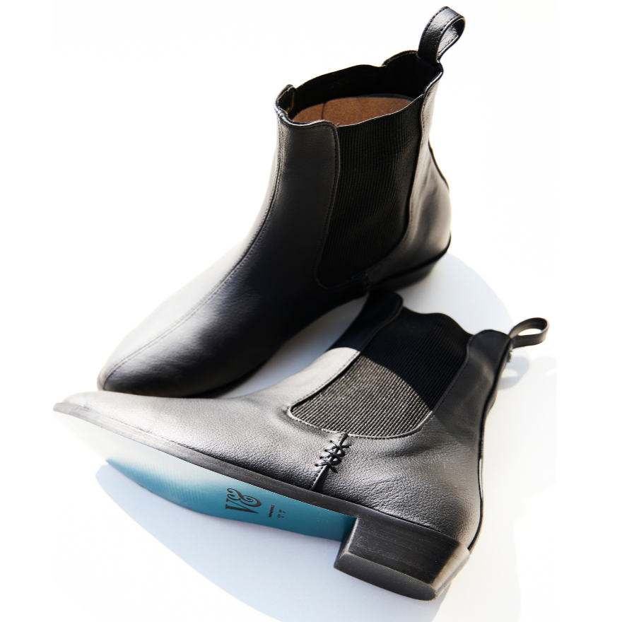 Designer Chelsea boots hand made with Cactus Leather. Voes Co